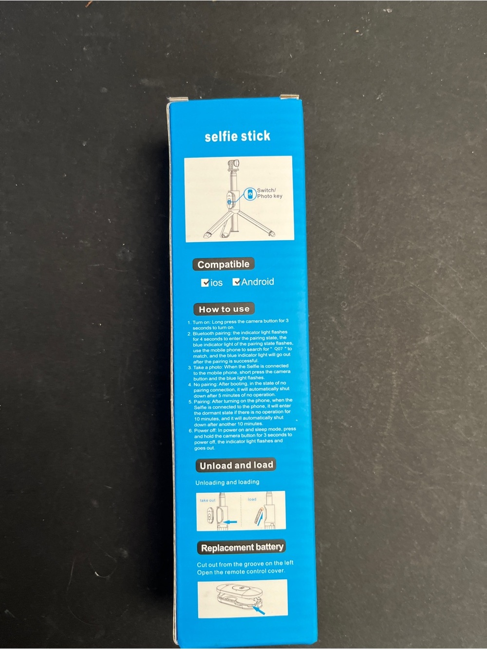 Remote Control Selfie Stick - Black - Picture 2 of 4